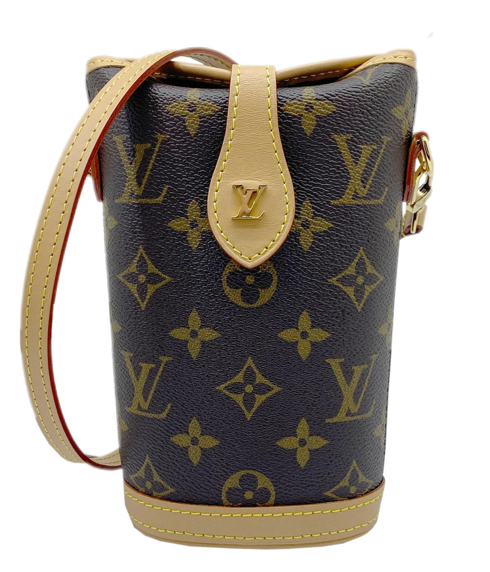 Louis Vuitton Monogram Fold Me Pouch Pochette Shoulder Bag Canvas Leather Brown